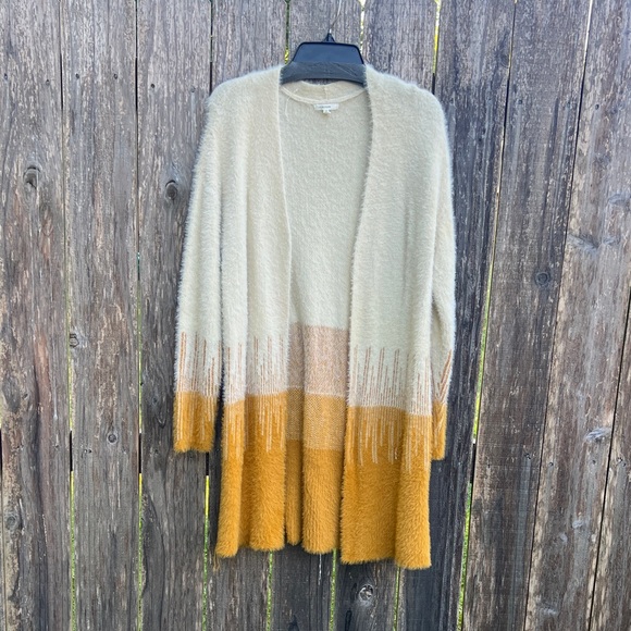 Maurices Cream and Mustard Colorblock Cardigan - Picture 1 of 6